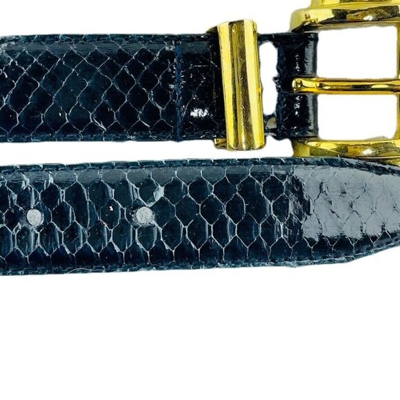 Morgan Taylor Black Patent Belt with Gold Art Deco Buckle main image 9